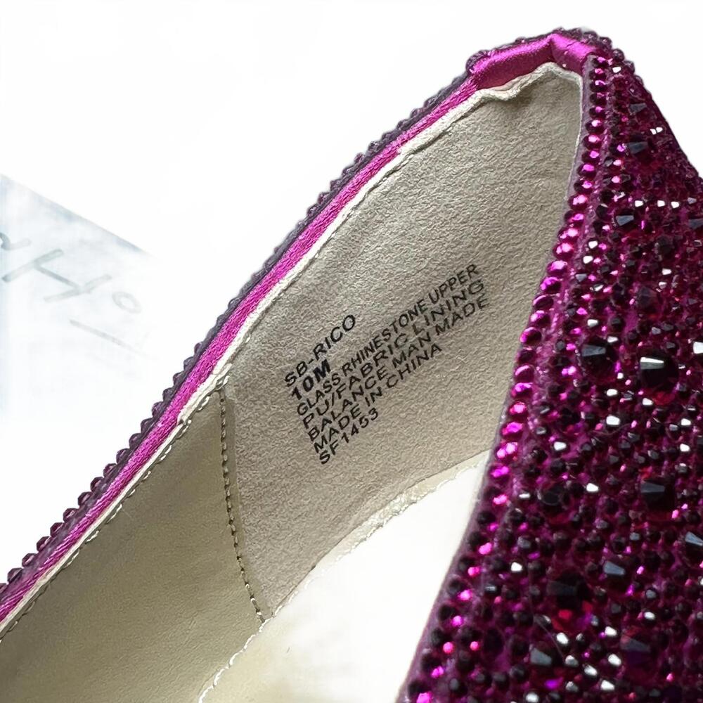 Betsey Johnson Hot Pink Beaded Mary Jane Clog Mules - Picture 8 of 8